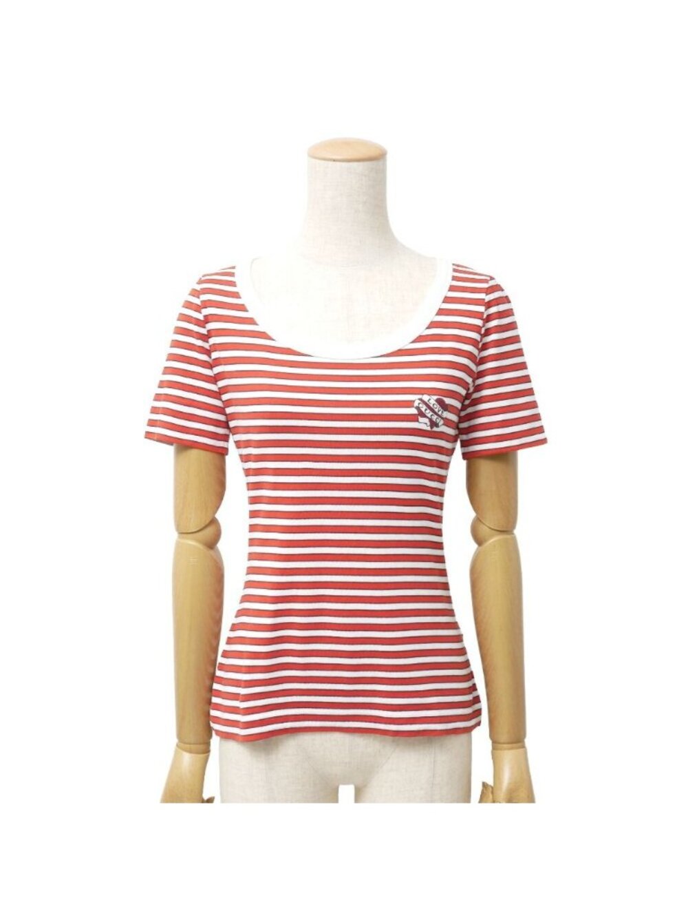Gucci Short Sleeve T-Shirt Border Love Heart Embroidery S